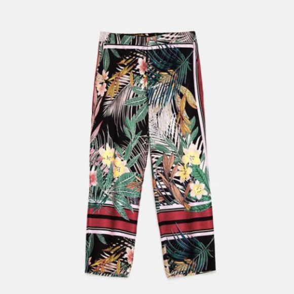 Zara Tropical Print Pants - Picture 4 of 9